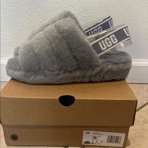 UGG Fluffy Grey Slippers